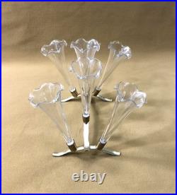 BACCARAT jardinière / bouquetière en bronze et cristal Cornets Fleurs Tulipier BACCARAT jardinière / bouquetière en bronze et cristal Cornets Fleurs Tulipier