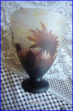 BEAU VASE DAUM DAHLIAS NANCY ERA GALLE AUTHENTIQUE