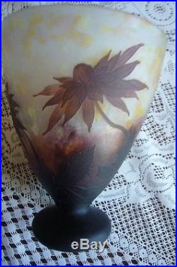 BEAU VASE DAUM DAHLIAS NANCY ERA GALLE AUTHENTIQUE