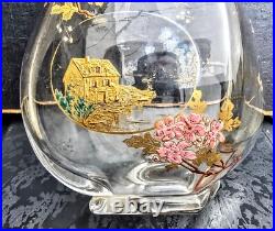 Baccarat & Escalier Cristal Grand Vase Cristal Japonisant 1880 Bronze