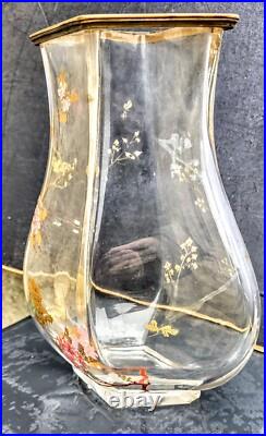 Baccarat & Escalier Cristal Grand Vase Cristal Japonisant 1880 Bronze