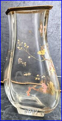 Baccarat & Escalier Cristal Grand Vase Cristal Japonisant 1880 Bronze