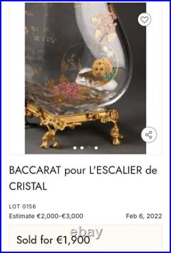 Baccarat & Escalier Cristal Grand Vase Cristal Japonisant 1880 Bronze