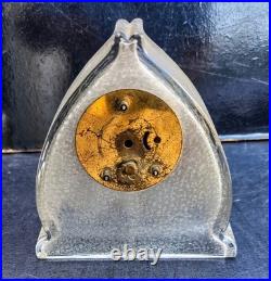 Baccarat Pendulette Fond Givre Emaille Cristal Art Nouveau 1900 Clock
