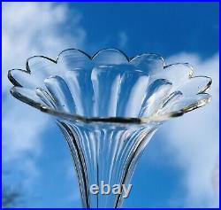 Baccarat Vase Cornet Porte Bouquet Bouquetiere Cristal Taillé Cotes Plates 19éme