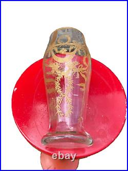 Baccarat Vase époque Napoleon III Style Louis XVI, XIXe Dorure, Verre Gravé