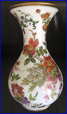 Baccarat monumental vase en opaline peinte, Jean François Robert 40cm x 26cm