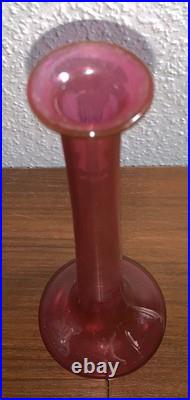 Baccarat vase soliflore cristal soufflé rouge rubis XIXe étiquette d'origine