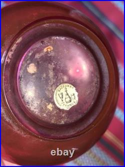 Baccarat vase soliflore cristal soufflé rouge rubis XIXe étiquette d'origine