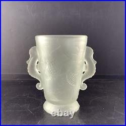 Barolac Vase hippocampe Josef Inwald Barolac Bohème Art Déco 1930 Verre Givre