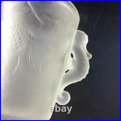 Barolac Vase hippocampe Josef Inwald Barolac Bohème Art Déco 1930 Verre Givre