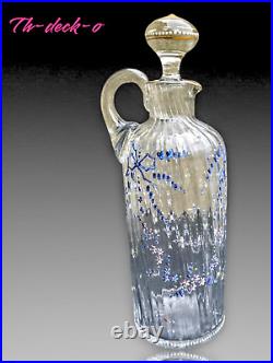 Beau Flacon Cristallerie De Émile Galle Verre Émaillé Art Nouveau 1900