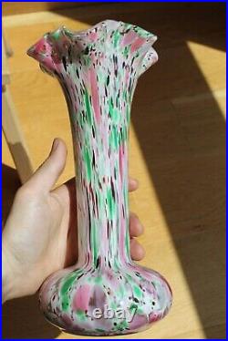 Beau Vase Carafe Soliflore Ancien Pate de Verre Clichy 1900 Legras