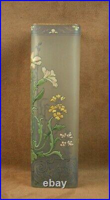 Beau Vase En Pte De Verre Décor Floral Émaillé Art Nouveau Legras