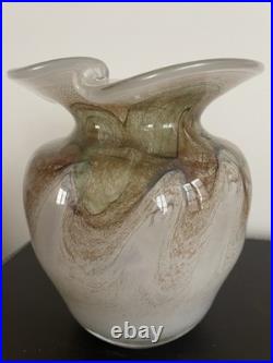 Beau Vase en Verre Souflé Signé Maure-Vieil à Mandelieu Années 1970 Estampillé