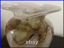 Beau Vase en Verre Souflé Signé Maure-Vieil à Mandelieu Années 1970 Estampillé