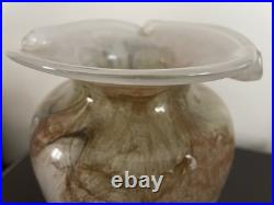 Beau Vase en Verre Souflé Signé Maure-Vieil à Mandelieu Années 1970 Estampillé