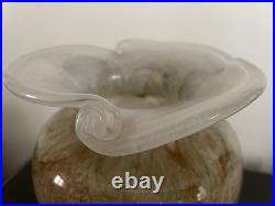 Beau Vase en Verre Souflé Signé Maure-Vieil à Mandelieu Années 1970 Estampillé