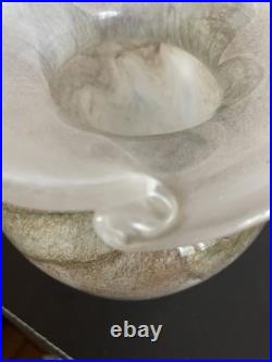Beau Vase en Verre Souflé Signé Maure-Vieil à Mandelieu Années 1970 Estampillé