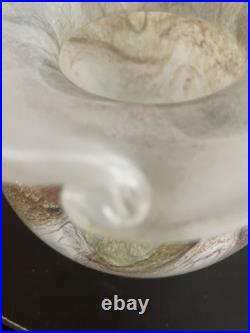Beau Vase en Verre Souflé Signé Maure-Vieil à Mandelieu Années 1970 Estampillé