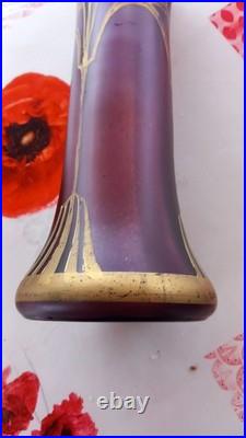 Belle Paire De Vase violine 1900 Pâte de verre art déco/art nouveau Legras