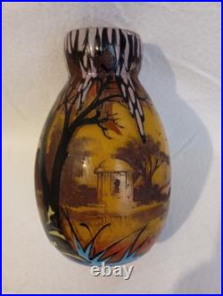 Belle Pte De Verre Signée Clio. Vase Art Déco