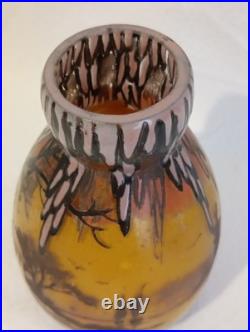 Belle Pte De Verre Signée Clio. Vase Art Déco