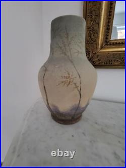 Belle paire de Vases Céramique, style ART NOUVEAU signé monogrammé D. R