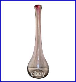 Biot J. C Novaro grand vase soliflore légèrement teinté de rose H. 39 cm