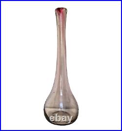 Biot J. C Novaro grand vase soliflore légèrement teinté de rose H. 39 cm