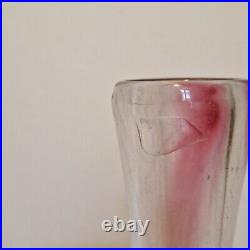 Biot J. C Novaro grand vase soliflore légèrement teinté de rose H. 39 cm