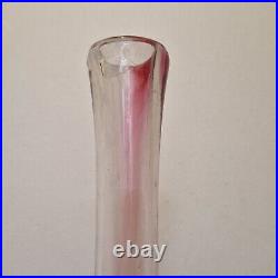 Biot J. C Novaro grand vase soliflore légèrement teinté de rose H. 39 cm