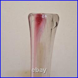 Biot J. C Novaro grand vase soliflore légèrement teinté de rose H. 39 cm