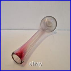 Biot J. C Novaro grand vase soliflore légèrement teinté de rose H. 39 cm