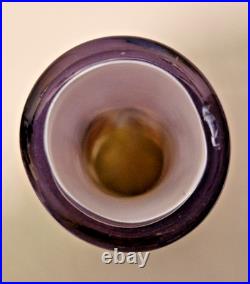 Biot Marcel Saba Grand vase verre soufflé améthyste et irisations H. 33 cm