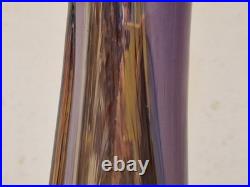 Biot Marcel Saba Grand vase verre soufflé améthyste et irisations H. 33 cm