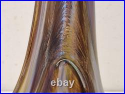 Biot Marcel Saba Grand vase verre soufflé améthyste et irisations H. 33 cm