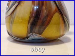 Biot Marcel Saba Grand vase verre soufflé améthyste et irisations H. 33 cm