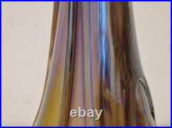 Biot Marcel Saba Grand vase verre soufflé améthyste et irisations H. 33 cm