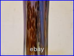 Biot Marcel Saba Grand vase verre soufflé améthyste et irisations H. 33 cm