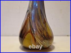Biot Marcel Saba Grand vase verre soufflé améthyste et irisations H. 33 cm