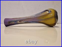 Biot Marcel Saba Grand vase verre soufflé améthyste et irisations H. 33 cm