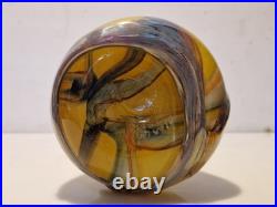 Biot Marcel Saba Grand vase verre soufflé améthyste et irisations H. 33 cm