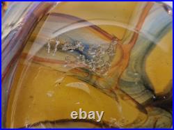 Biot Marcel Saba Grand vase verre soufflé améthyste et irisations H. 33 cm