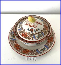 Bol à bouillon porcelaine de Mehun décor Chantilly / Samson