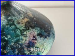 Bonbonnière en verre laqué aux tons verts signé Jean Noël Bouillet XXème