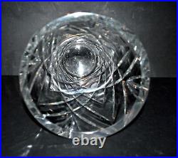 CRISGAR Vase évasé vintage en cristal taillé signé Cristallerie Crisgar 1950