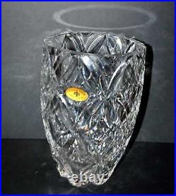 CRISTALLERIE LORRAINE Grand vase moderniste en cristal taillé LEMBERG H30cm