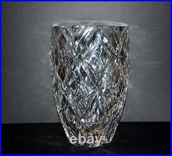 CRISTALLERIE LORRAINE Grand vase moderniste en cristal taillé LEMBERG H30cm