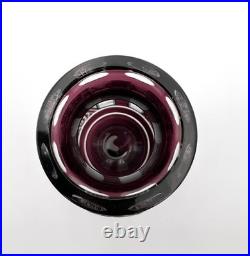 CRISTALLERIES DE NANCY ancien vase ART DECO cristal doublé AMETHYSTE signé 26 cm